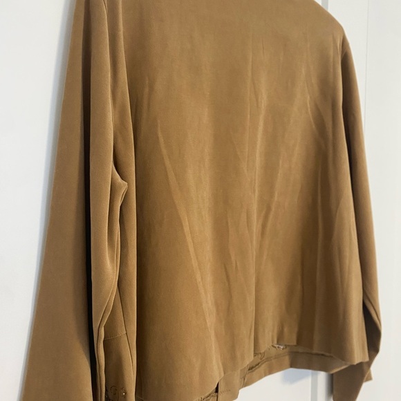 Koret Petite Toffee Camel Blazer Fall Beaded Embroidery Light Jacket Size Large - Picture 10 of 13